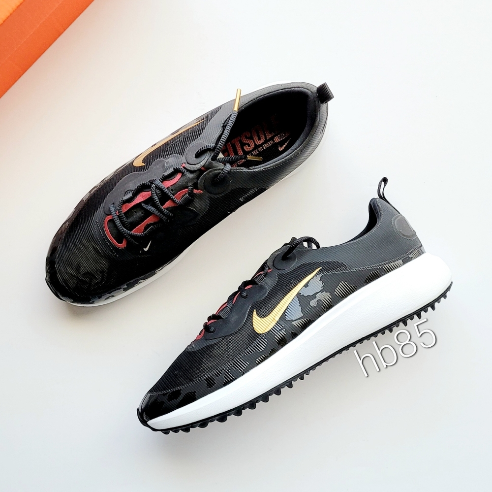 Nike Ace Summerlite Spikeless Golf Shoe Black Metallic Gold White Women’s 10